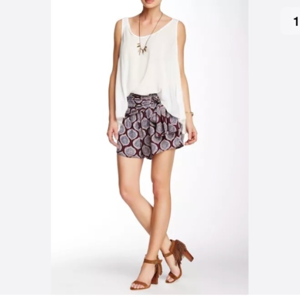 Free People Draped Belted Wrap Shorts Boho Skort 6